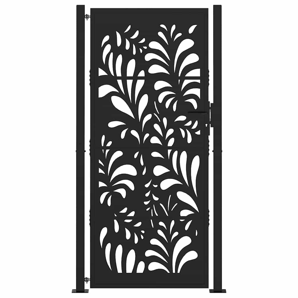 Gartentor Schwarz 100x200 cm Stahl