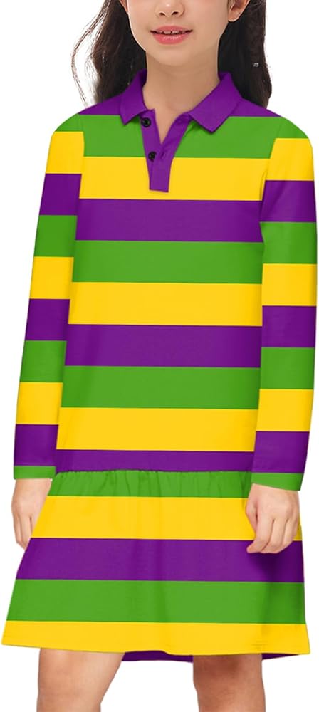Amazon.com: New Orleans Carnival Parade Dresses Fleur De Lis Long Sleeve  Ruffled Dress Mardi Gras Clothing 13-14 Years Yellow Green: Clothing, Shoes  & Jewelry