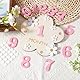 1 Set Meilensteinkarten Baby,DIY Blumen Meilensteinkarten Baby Holz,Austauschbare Figur Babys Monatskarten (1-12 Monate,Rosa)