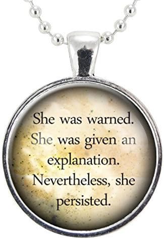 Feminist Quote Necklace, Nevertheless, She Persisted Pendant, Gender Equality Feminism Jewelry