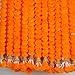 Krati Exports 5 Pc 5 feet Long Marigold Garland for Decoration Long Strands Artificial Marigold Flowers | Indian Décor for Pooja | Wedding | Christmas | Diwali Decor (Orange)