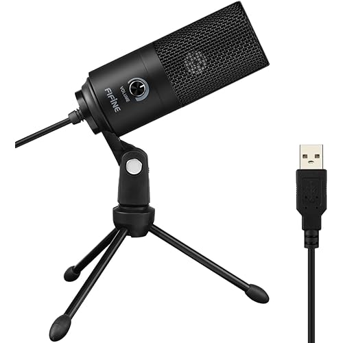 FIFINE USB Microphone, Metal Condenser Recording Microphone for MAC OS, Windows, Cardioid Laptop Mic for Recording Vocals, Voice Overs, Streaming, Meeting and YouTube Videos-K669B