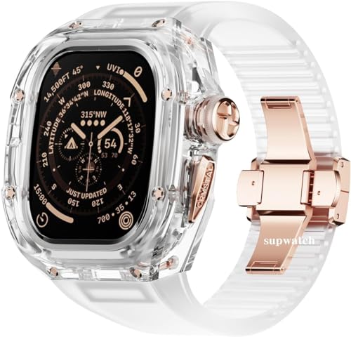 Boîtier Apple Watch Ultra 49mm cristal transparent luxe