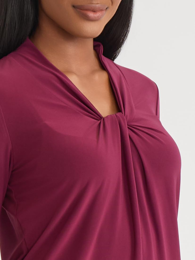 Kasper Women's 3/4 Sleeve Knot Front Top - Image 2
