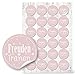 96 etichette autoadesive rotonde con scritta in lingua tedesca, colore bianco e rosa rosa, 4 cm, per matrimoni, per ritmo