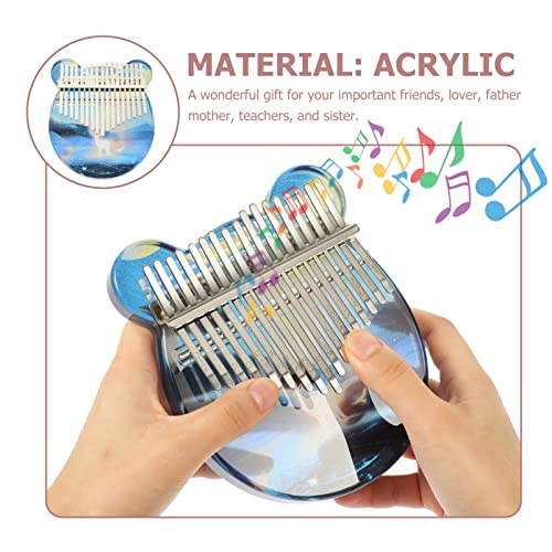 Vaguelly 1 Conjunto Kalimba Piano de Polegar 17 Keys Cristalm Cleal Kalimba Acrílico Mbira Piano de