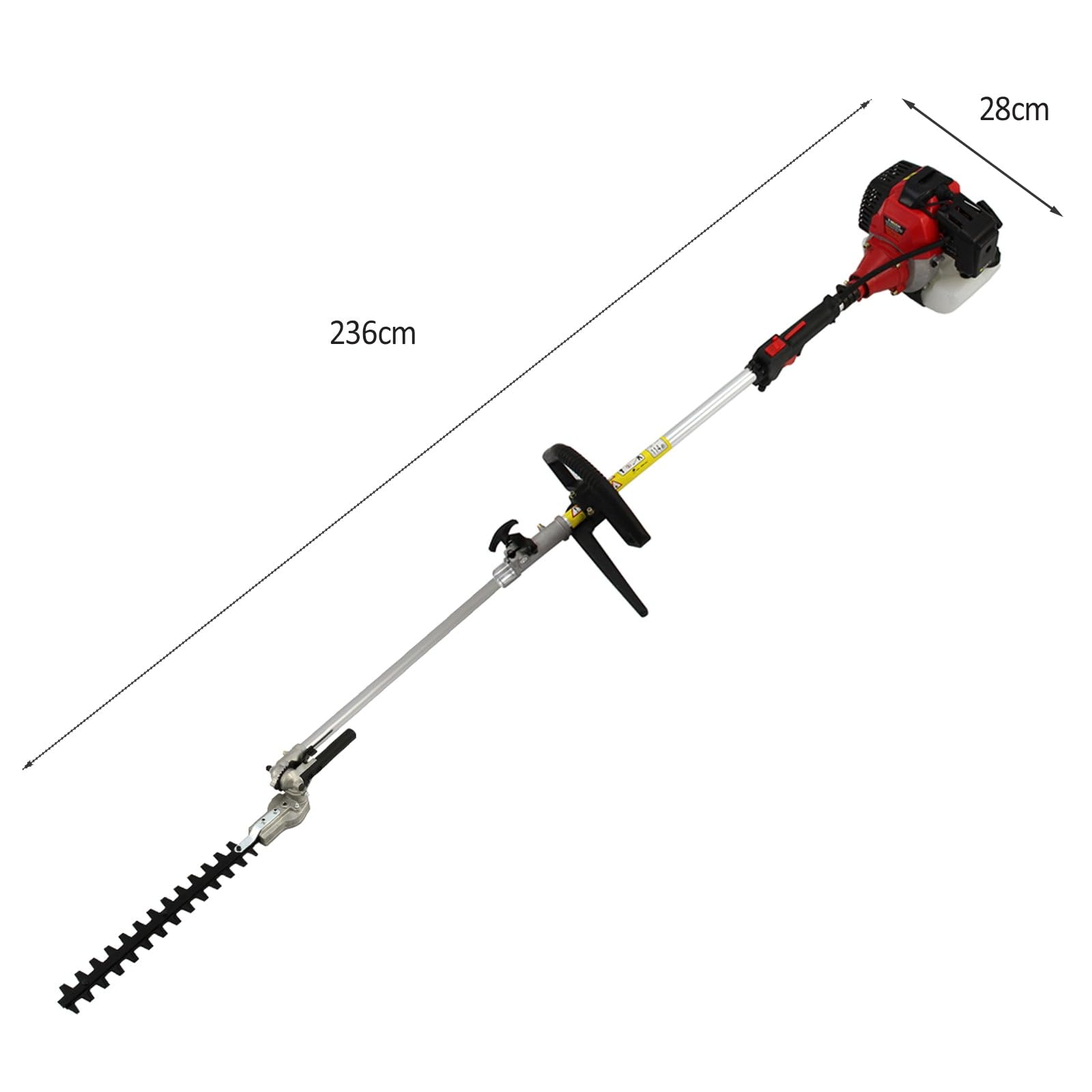 Outils Multifonctions 5-en-1 Coupe-Herbe Taille-Haie à Essence Moteur 52cc 1,2 L - 5 Accessoires Jardinage Extérieur Entretien Haies Buissons [Kit EPI, Entonnoir & Outils Inclus]