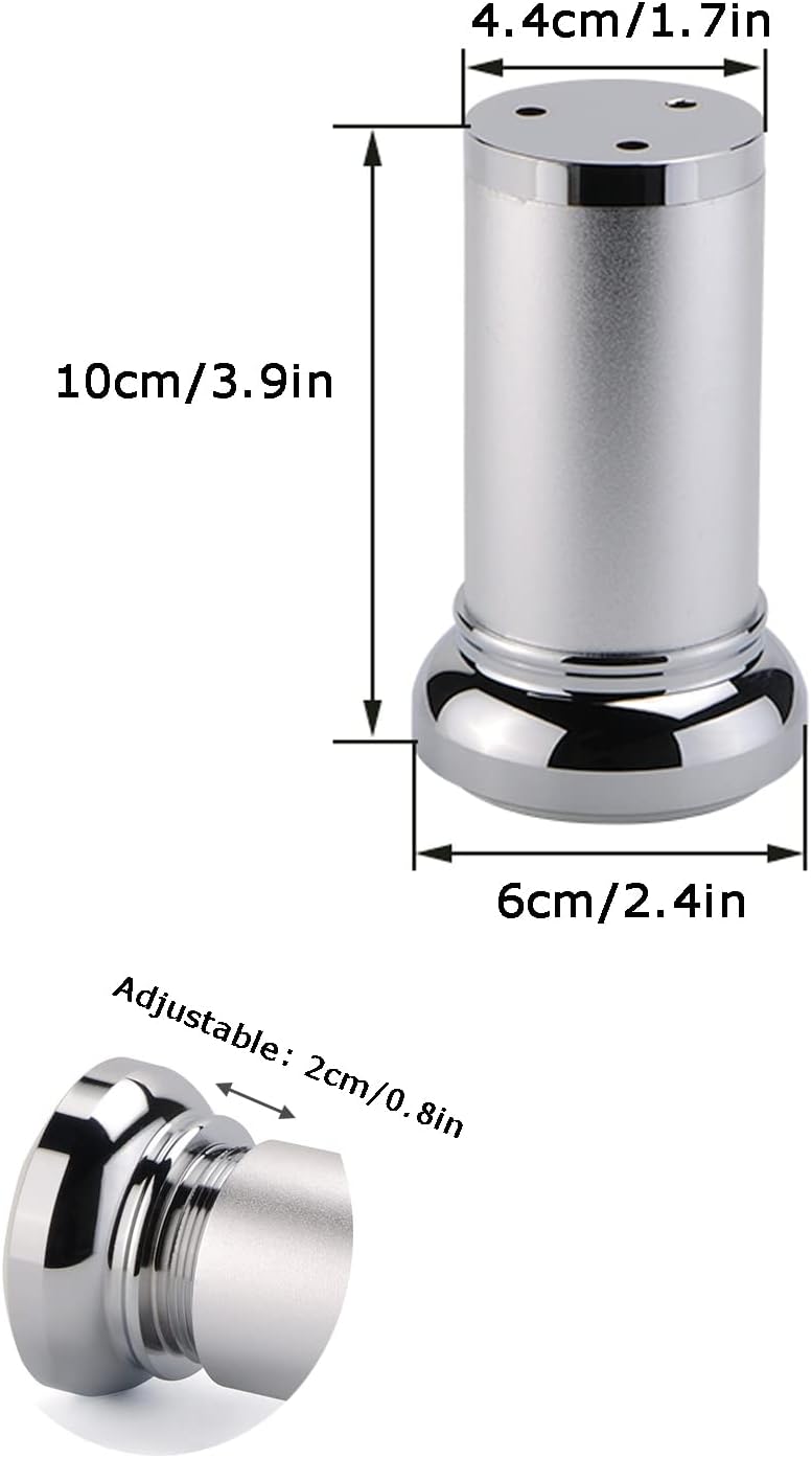 4 Pack Industrial Metal Coffee Table Legs,Computer Table Legs,Fashion Furniture Legs,Couch Circle Chair Ajustable Feet,with Mid-Century Modern Style,?for Furniture Legs DIY (10cm/3