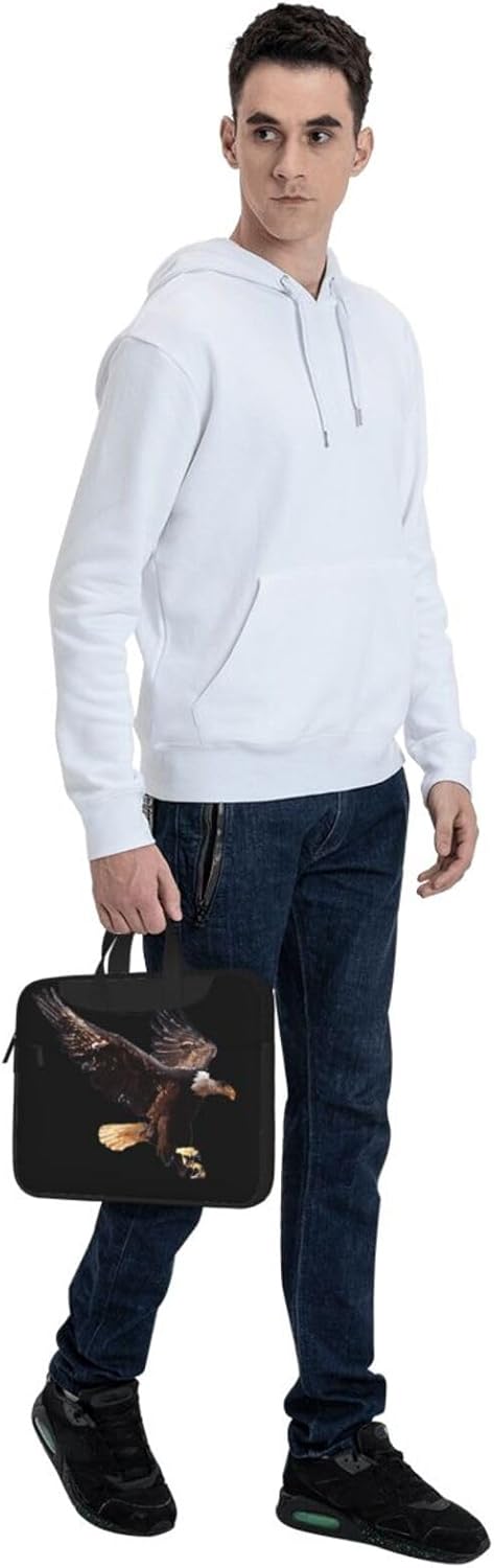 eagle Print Laptop Shoulder Bag Messenger Bag Notebook with Accessories Pocket 13/14/15.6 inch
