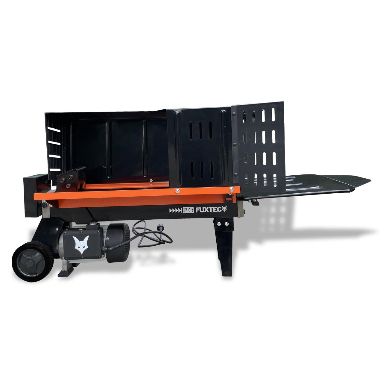 FUXTEC Cortadora de Troncos Eléctrica Hidráulica Horizontal 7 Toneladas 2300W - Longitud máxima de la madera 52cm y diámetro 25cm - Sin Chasis/Soporte de Ruedas
