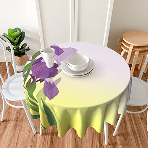 Sarnfans Music Tablecloth,Musical And Notes Guitar Keyboard,Round 60 X 60 Inch Table Cover Polyester Stain And Wrinkle Resistant Table Cloth For Kitchen Dining Coffee Party,White #TOP6