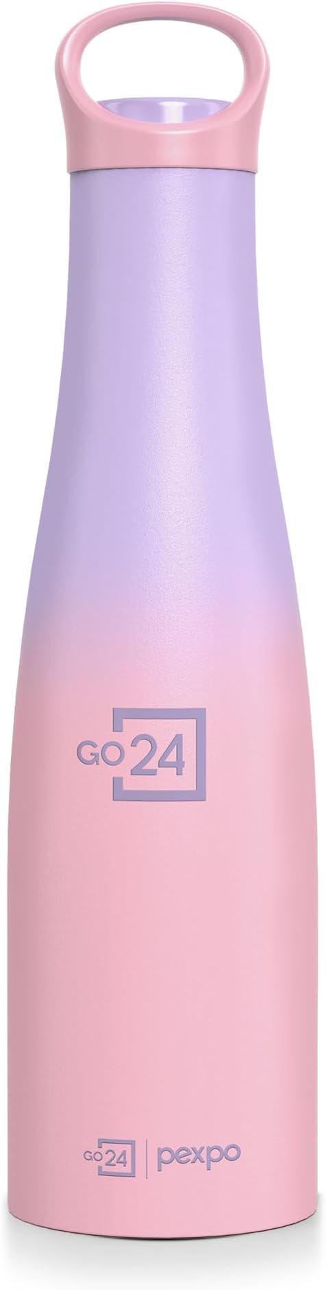 Morocco Pro 700 ISI Certified Stainless Steel Insulated Flask - 600ml | Double Wall Water Bottle for Girls | Hot & Cold | Ideal for School, Travel, Gym, Office - Pink - Purple Ombre