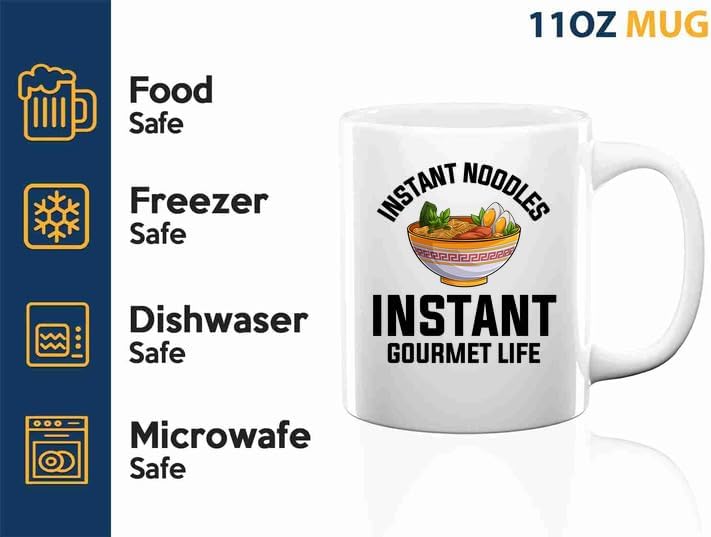 Ramen Coffee Mug 11oz White -Instant noodles - Food Lovers chicken pumpkin vegan pantry spicy noodles image 4