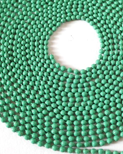 Image of GoSetGet! 12 mtr-Teal Green -1.5mm Metal Ball Chain for LIPPAN Art, Rangoli, Jewelry Making, Crafts, Decorative, Long Lasting Finish (12 Mtr TealGreen)
