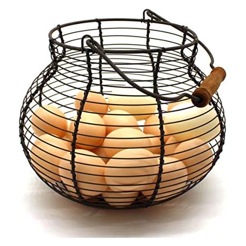 CVHOMEDECO Antique Wire Egg Basket Cover