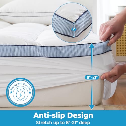 Bafode Cobertura de colchão king size, capa de colchão extra grossa com bolso profundo (20 a 53 cm),