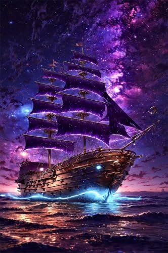 Rompecabezas adultos 40x28 cm difícil: puzzle 300 piezas de velero y noche estrellada imposible