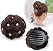 Yudit Rhinestone Clip in Hair Ponytail Extensions Bun Donut Hairpieces for Women (Black)