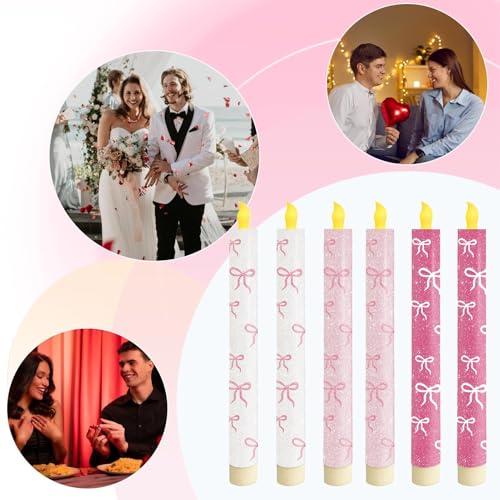Velas sin llama LED de Navidad y cumpleaños para decoración del hogar a pilas 6 piezas 5