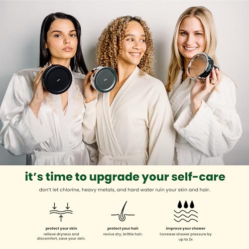 Filtered Showerhead - Best Shower Head With Filters For Healthy Hair & Skin - High Pressure Water Softener For Hard Water - Reduce Dandruff, Protect Colored Hair, And Soothe Dry Skin (Chrome)