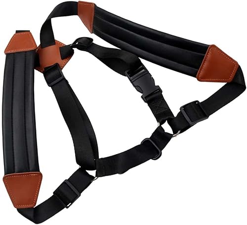 ERINGOGO Arnés de hombro para saxofón, correa de saxofón de cuero suave, correa de hombro acolchada para saxofón, correa universal para el cuello,