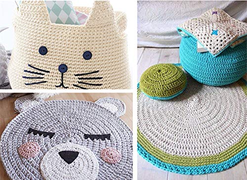 M-S Thick Knitting Yarn, Elastic Fabric Cloth T Shirt Yarn, Spaghetti Yarn For Hand Diy Bag Blanket Cushion Crocheting Projects,3.3 Oz, 30 Yard (Milk White) #TOP5