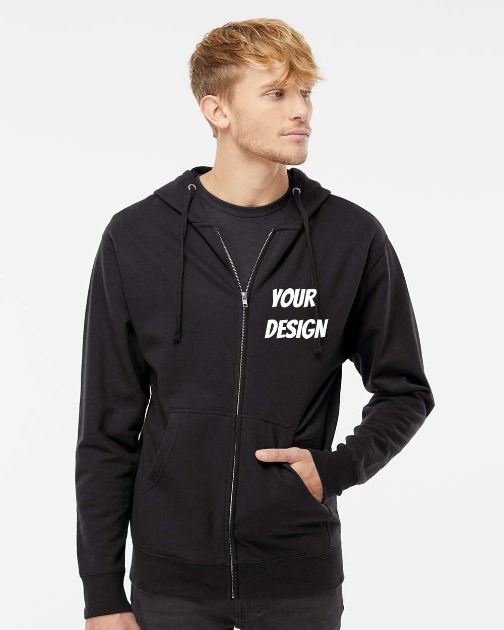 INK STITCH Unisex SS4500Z Custom Design Your Own Hoodie Zip Up Sweatshirts - Multicolors