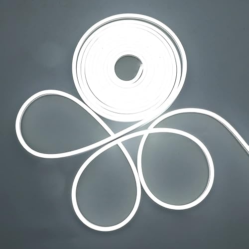 Miniatura 2 de Wisada Tira de luces de neón de 9.84 pies, 12 V, 120 SMD2835, impermeable, flexible, atenuador de intensidad monocromática IR de 23 teclas y fuente