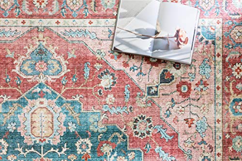 Tapete decorativo Loloi Skye 8' redondo Brick/Ocean miniatura 4
