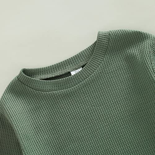 Sasaerucure Infant Toddler Baby Boy Christmas Outfits Long Sleeve Shirts Red Sweatshirt Santa Pants 2Pcs Fall Winter Clothes Set (D-Green, 12-18 Months) #TOP2