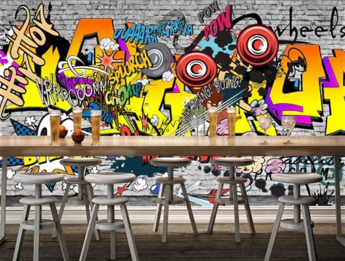 Papier peint mur de briques 3D idéal pour décorer un restaurant - 3