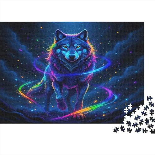 Puzzle de 1000 piezas de lobo abstracto para adultos en cartón de 70x50 cm