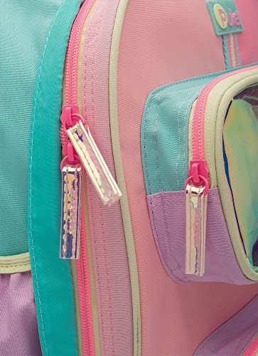 Mochila Escolar com Rodinha Bolso Lateral Color Block - Puket