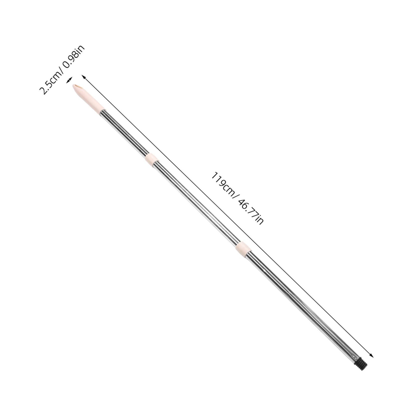 Happyyami Stainless Steel Mop Handle Replacement Pole Three Section Design with American German Italian Threading for Versatile Household Cleaning Includes Protective Cover