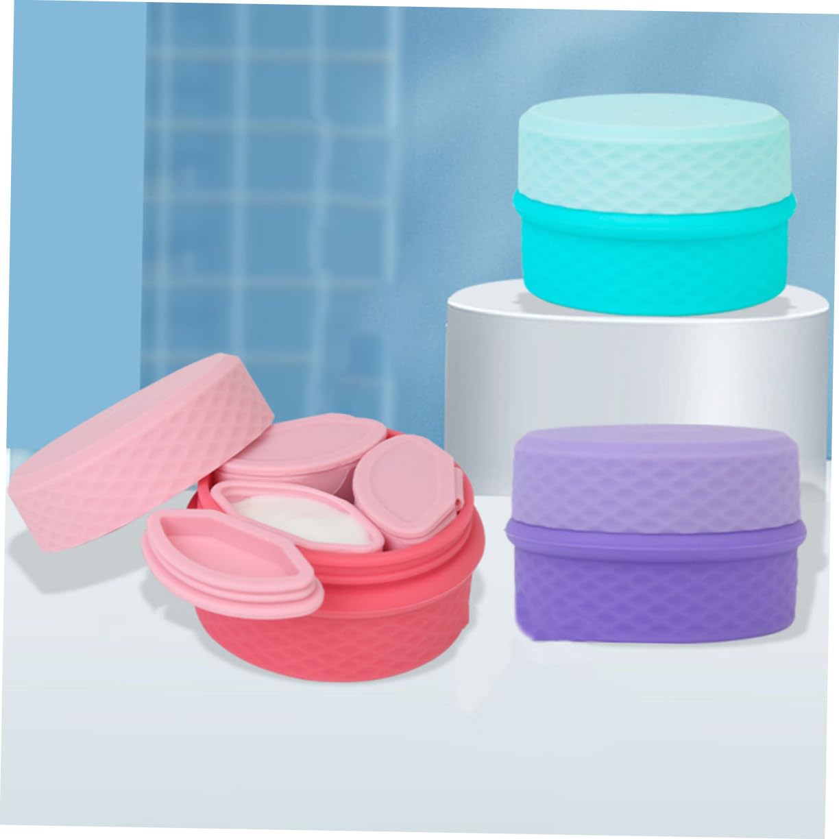 MAGICLULU 3 Set Di Borse Da Viaggio Per Il Trucco Cucchiaio Dimensioni Compatte Portatili Leggere Perdite Flacone Per Crema Cosmetica