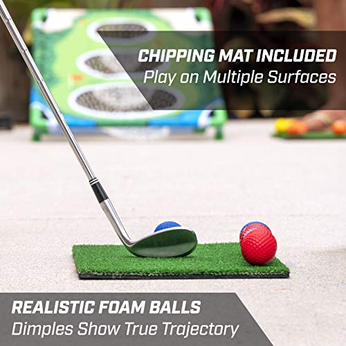 GoSports BattleChip Backyard Golf Cornhole Games – Includes Targets, Chipping Mats, Foam Golf Balls, Scorecard and Carry Case