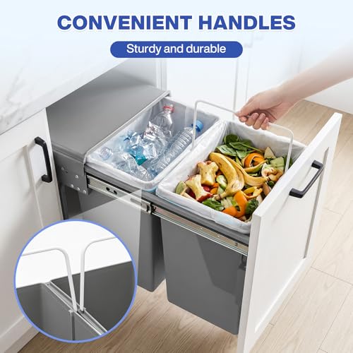 Caneca de basura doble 44 qt con guías de cierre suave miniatura 4
