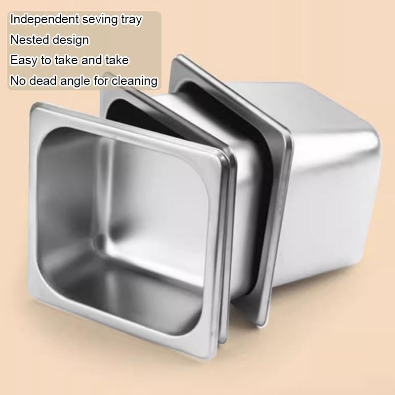 Stazione per pizza in acciaio inox, dispenser per condimenti da banco con scomparti per salse, spezie e frutta, organizer portaspezie (argento-A, 70,5 x 18,5 x 35 cm)