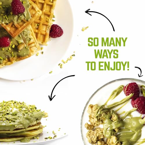 Image of EATALIAN by AMZ BETTER Spreadable Crunchy Pistachio Protein Cream 7 oz /200 gr, Pistachio Cream with Grains, Protein Paste, Sweet Taste, Ideal on Bread and Excellent for Dubai Chocolate, Made in Italy