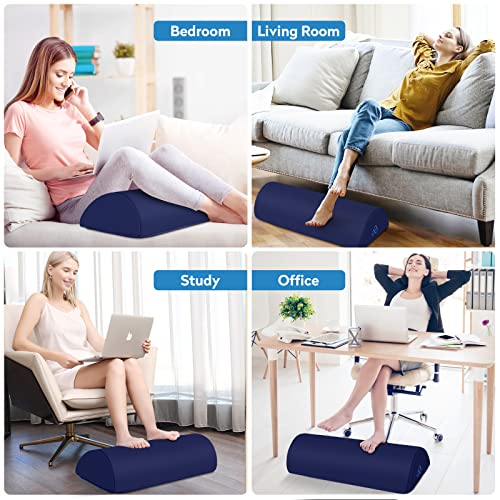 Image of StepLively Foot Rest Ergonomic Pillow for Under Desk at Work, Anti-Fatigue Footrest Support Pillow for Fatigue & Pain Relief, Comfortable for Office Chair, Car Seat & Gaming Chair - Blue, Large
