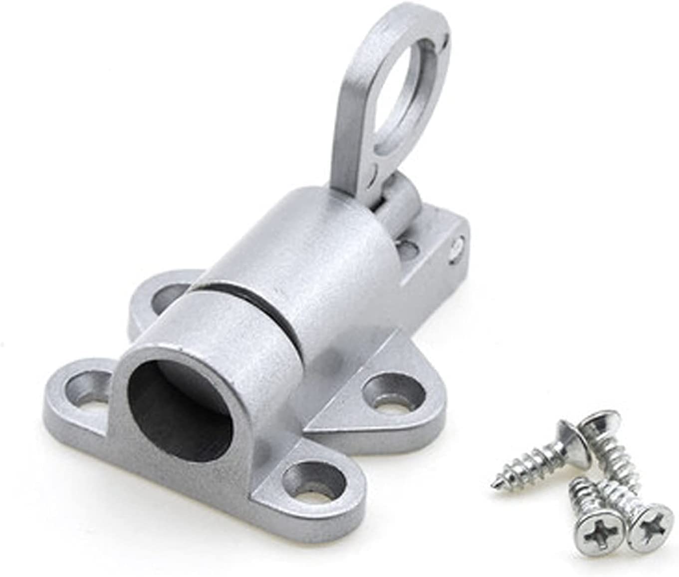 Nvsfzgiyg Blanc Slide Bolt Door Lock Hasp,Gate,Aluminum Alloy Security Pull Ring Spring Bounce Latch Window Grey (Color : Black Bla(Blanc)