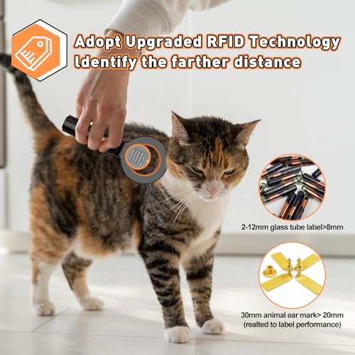 Symcode Pet Microchip Scanner RFID EMID Micro Chip Reader with 1.44IN TFT Display 134.2kHz 125kHz 15 Digits Pet Chip ID Scanner with Delete History Data Function by symcode - Image 3