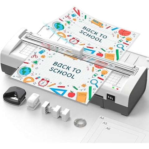 Qfun Small Laminator Machine with 20 Laminating Sheets 9 Inch Personal Laminator for Teachers Laminate Machine, 12 in 1 Cold Thermal Mini Laminating Machine, Home Office Paper Card Lamination Machine Cover