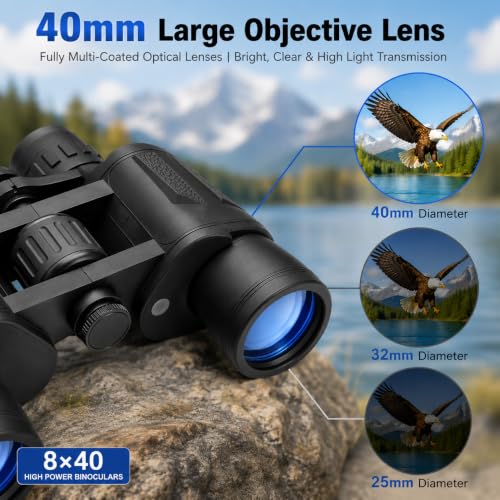 Image of Telescope HD Vision Binoculars 10000M High Power for Outdoor Travel Stargazing Concerts Sports Optical Vision Binocular Fixed Zoom (New 8 X 40)