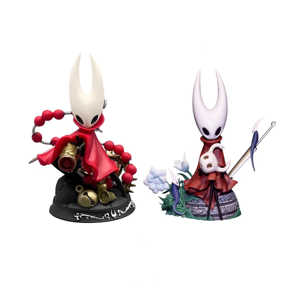 Jiumaocleu 2PCS Hornet-can Figure Game Hornet-chan Statue PVC Cartoon Figurine Hollow Silksong Model Desktop Ornaments Collectibles 10CM+11CM