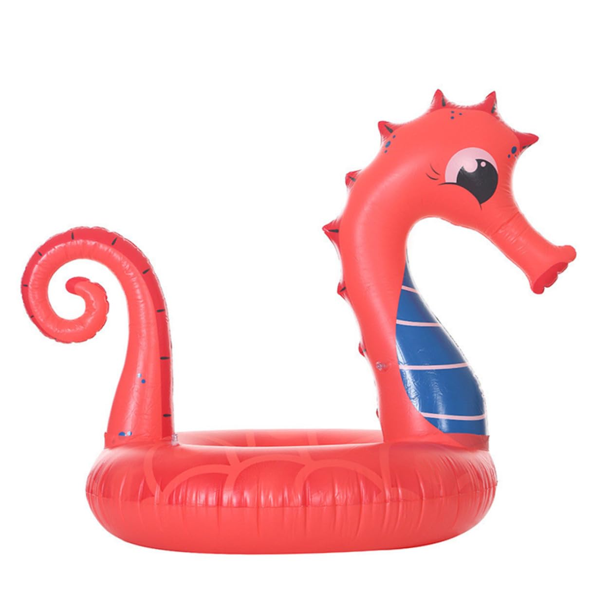 Bouée pour Adultes Cheval de Mer en PVC, Rouge, Gonflable