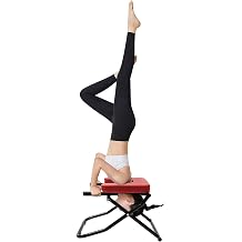 Yoga Headstand Bench, Foldable Multi-Functional Yoga Inversion Chair, Headstand Trainer for Practice Head Stand, Shoulderstand and Strength Training for Home Gym, Stretching and Fitness
