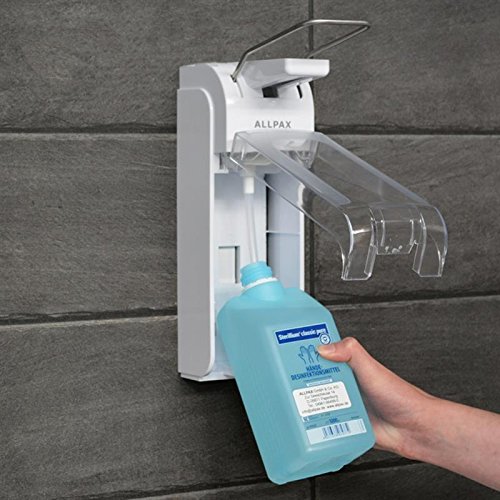 Desinfektionsmittelspender 500 ml | Wand-Spender hochwertiges Aluminium inkl. Befestigungsmaterial | Dosier-Pumpe für Desinfektionsmittel & Seife | Sterilliumspender | Universalspender | Eurospender