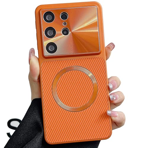 Coque antichoc Samsung S23 Ultra silicone orange protège objectif