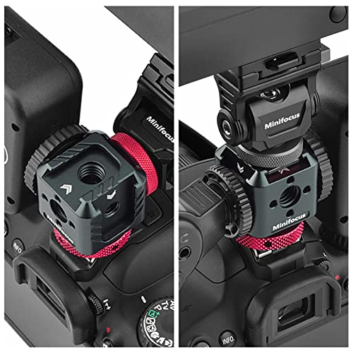 Camera Hot Shoe Extension Bracket With Triple Cold Shoe Mount Adapter For Led Video Light Mic Monitor Audio Recorder Studio Flash, With 1/4'', 3/8'' Thread Hole And Arri-Locating Hole For Magic Arm #TOP6